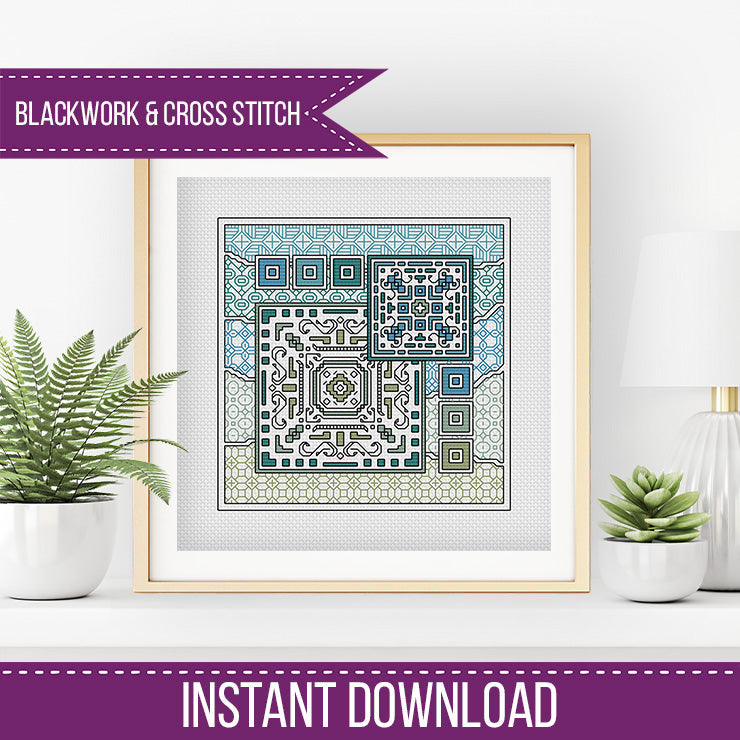 Waves of Zen - Blackwork Patterns & Cross Stitch by Peppermint Purple