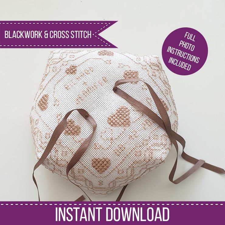 Wedding Biscornu - Blackwork Patterns & Cross Stitch by Peppermint Purple