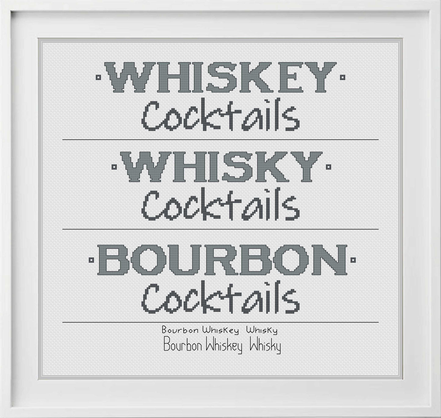 Whiskey Cocktails Cross Stitch Pattern by Peppermint Purple