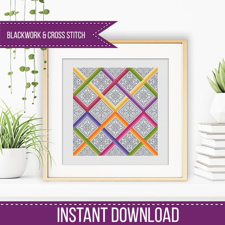 Woven Ribbons - Blackwork Patterns & Cross Stitch by Peppermint Purple