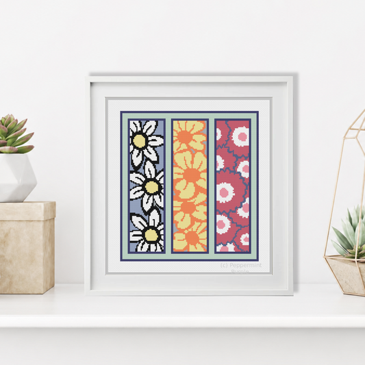 Flower Window Chart Cross Stitch Pattern by Peppermint Purple