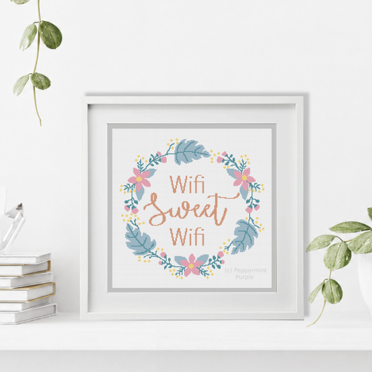 Wifi Cross Stitch Pattern by Peppermint Purple