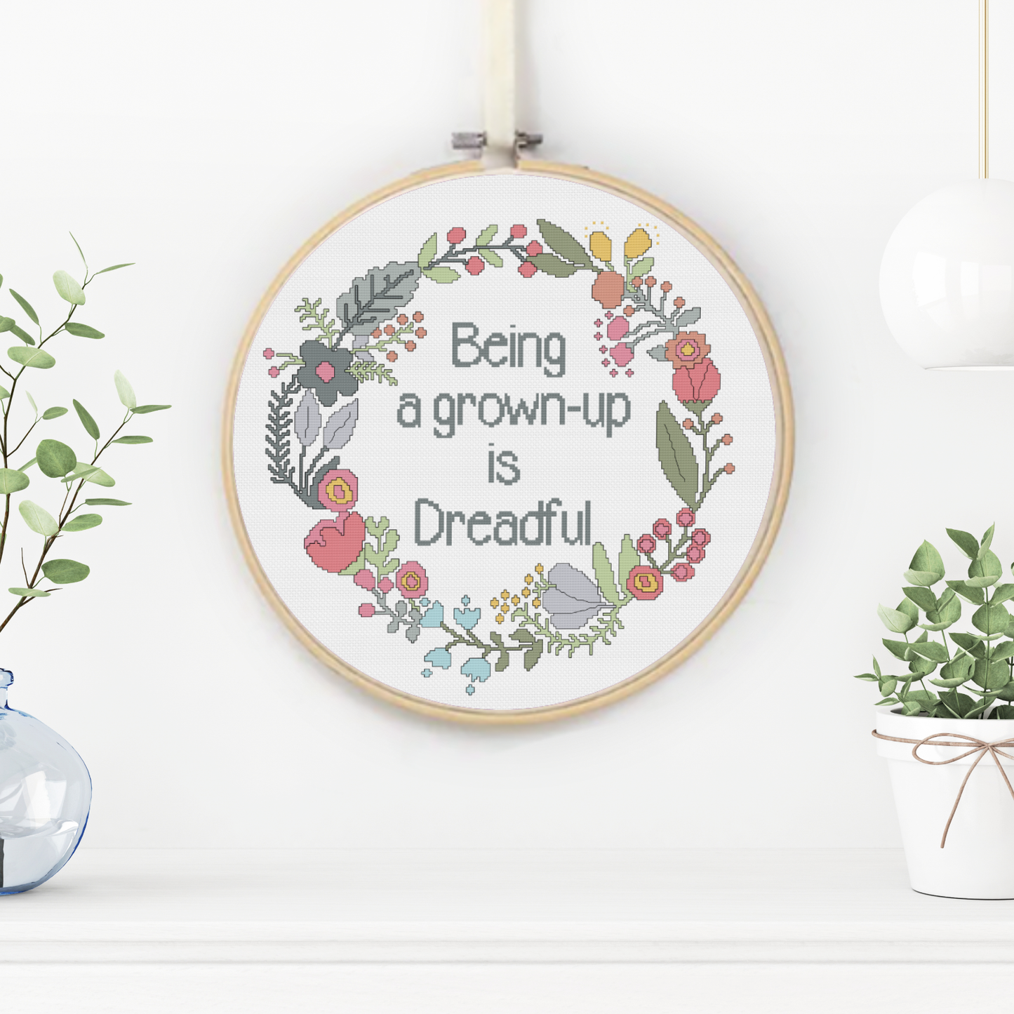 Being a Grown Up Cross Stitch Pattern by Peppermint Purple