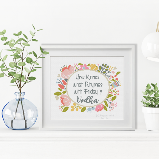 Vodka Cross Stitch Pattern by Peppermint Purple