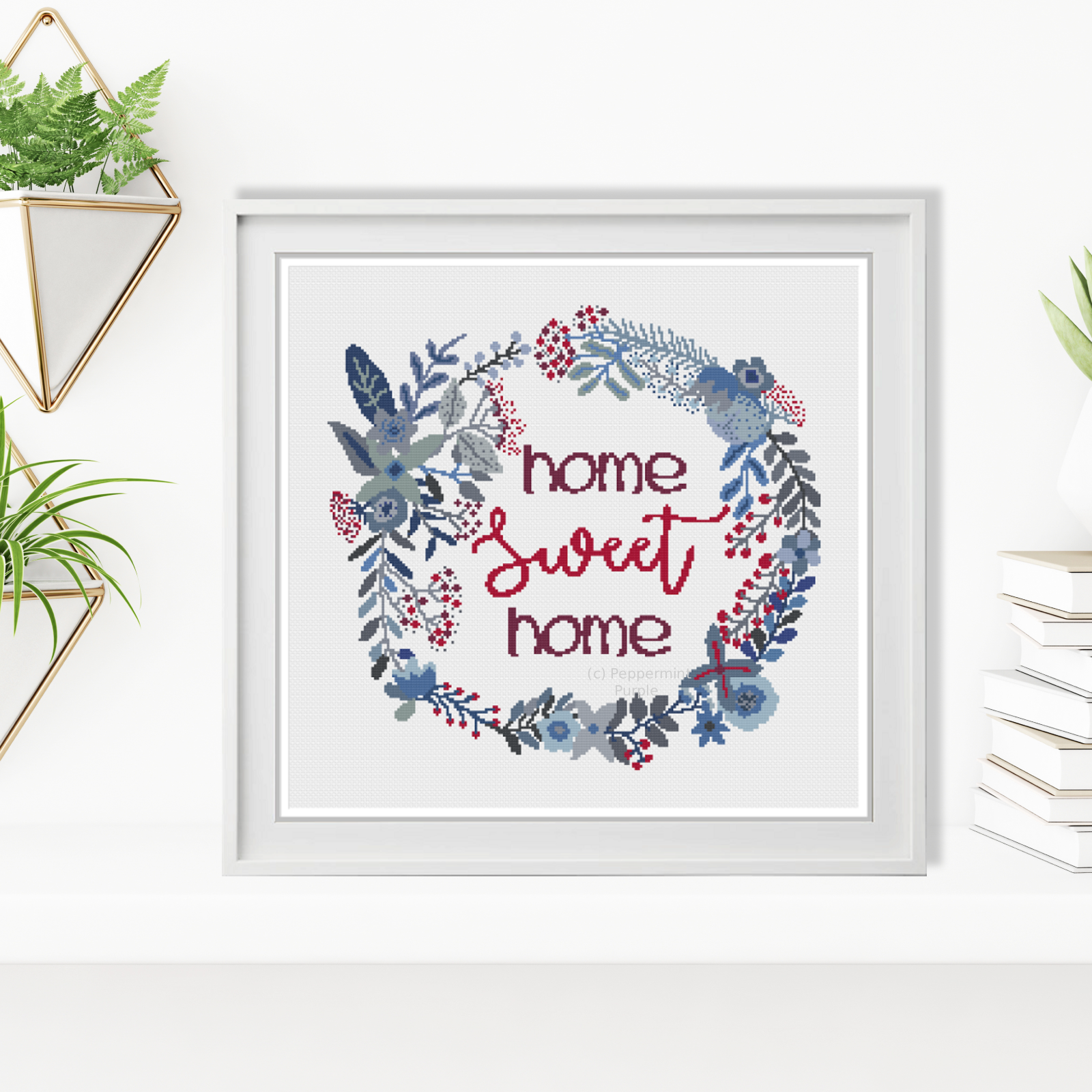 Home Sweet Home Cross Stitch Pattern by Peppermint Purple