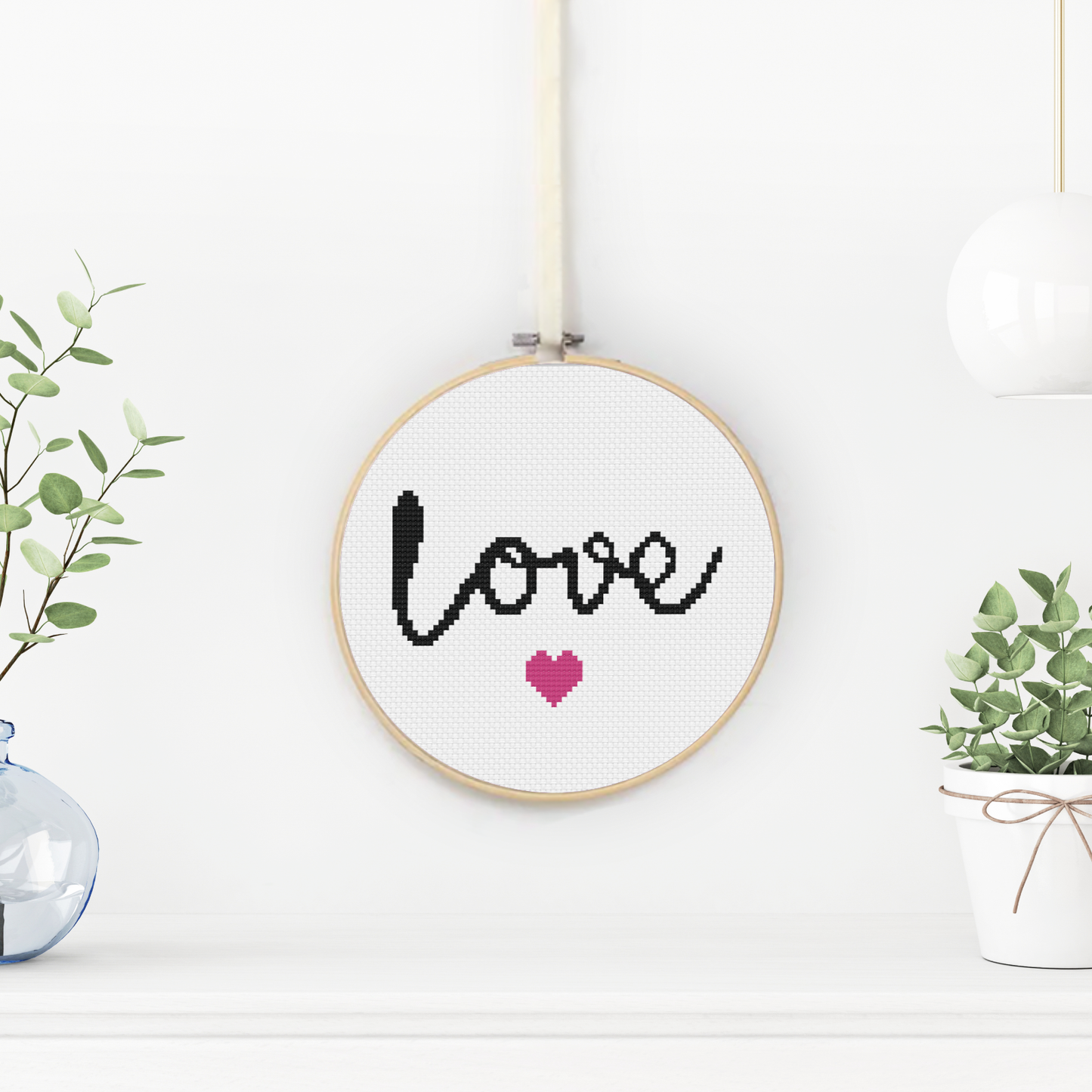 Simple Love Cross Stitch Pattern by Peppermint Purple