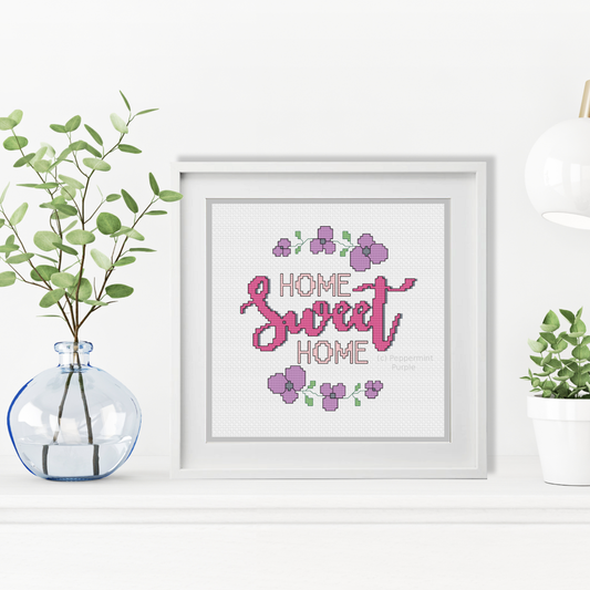 Home Sweet Home Cross Stitch Pattern by Peppermint Purple