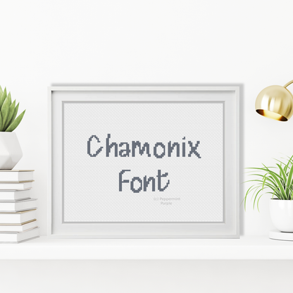 Chamonix Font Cross Stitch Font by Peppermint Purple