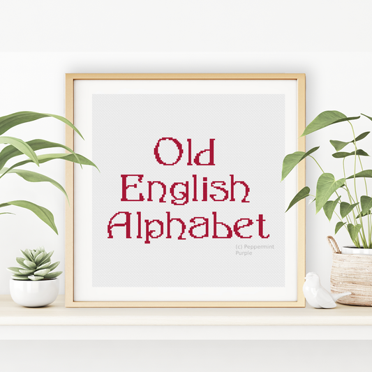 Old English Font Cross Stitch Font by Peppermint Purple