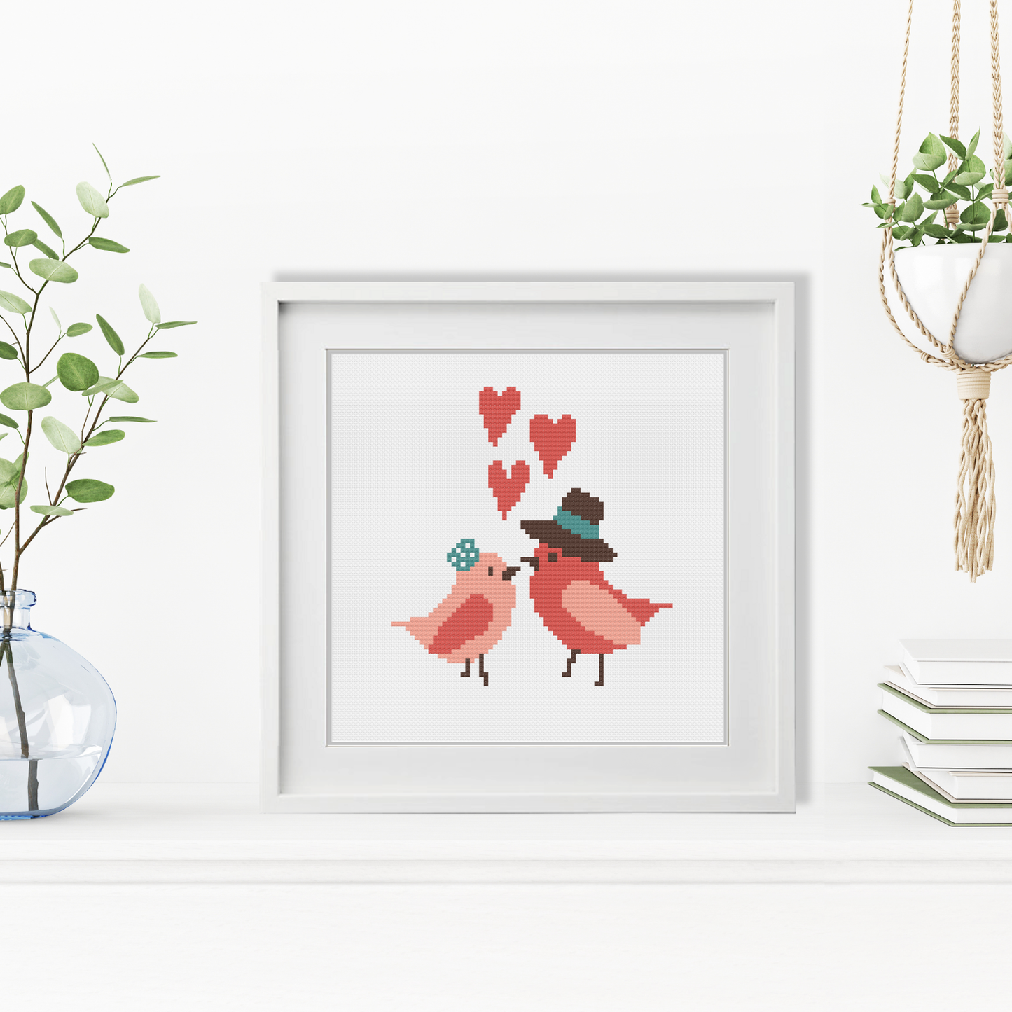 Love Birds Kit Cross Stitch Kit by Peppermint Purple