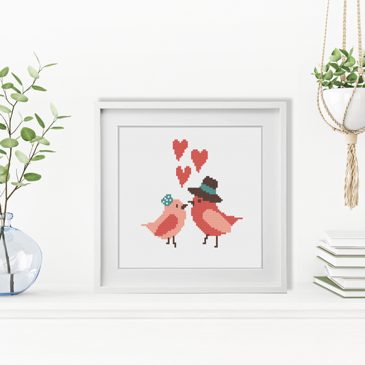 Love Birds Kit Cross Stitch Kit by Peppermint Purple