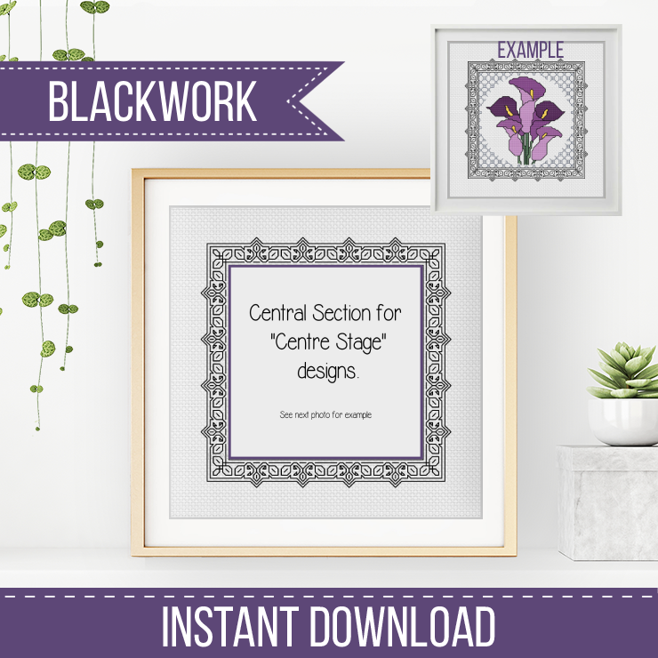 Centre Stage - Border 10 Blackwork Pattern by Peppermint Purple