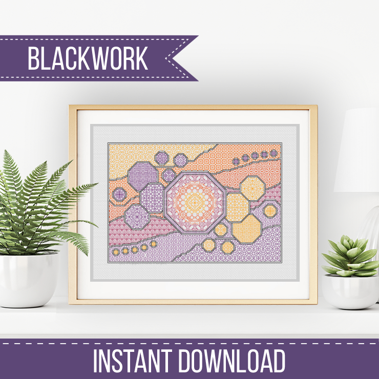 Opposites Attract Blackwork Pattern by Peppermint Purple