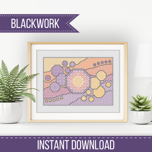 Opposites Attract Blackwork Pattern by Peppermint Purple