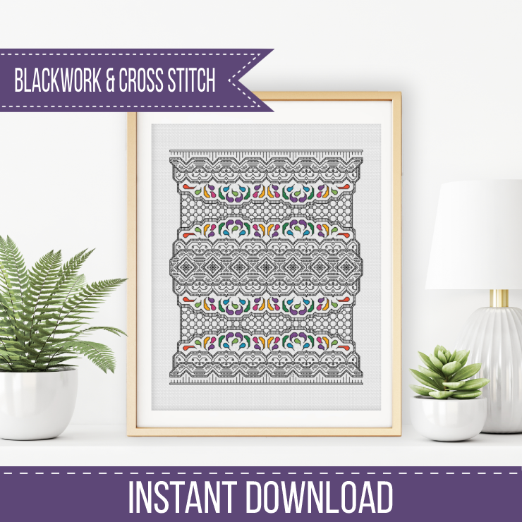 On The Loom Blackwork Pattern by Peppermint Purple