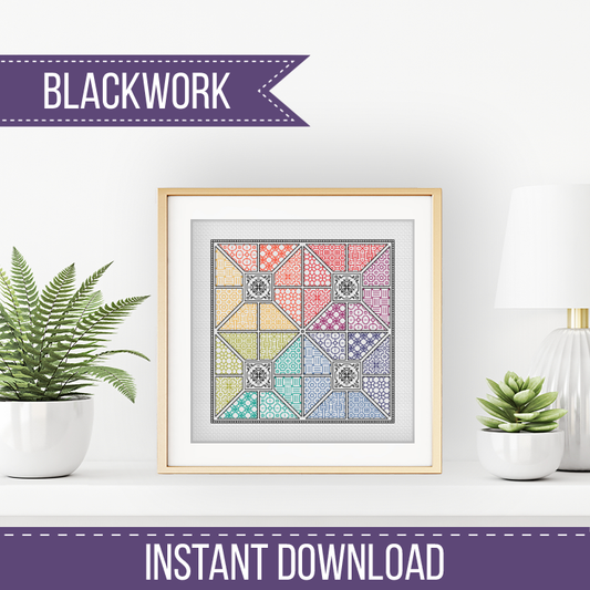 Quadrata Blackwork Pattern by Peppermint Purple