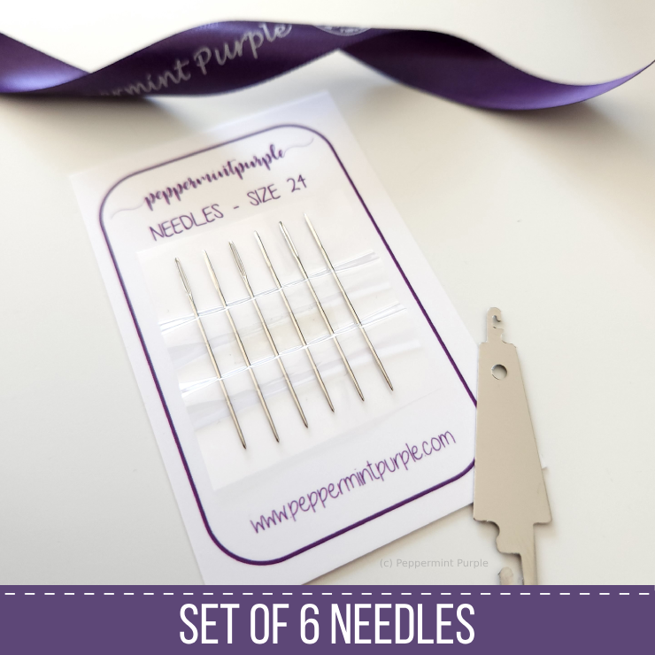 Set of 6 Embroidery Needles Accessories by Peppermint Purple