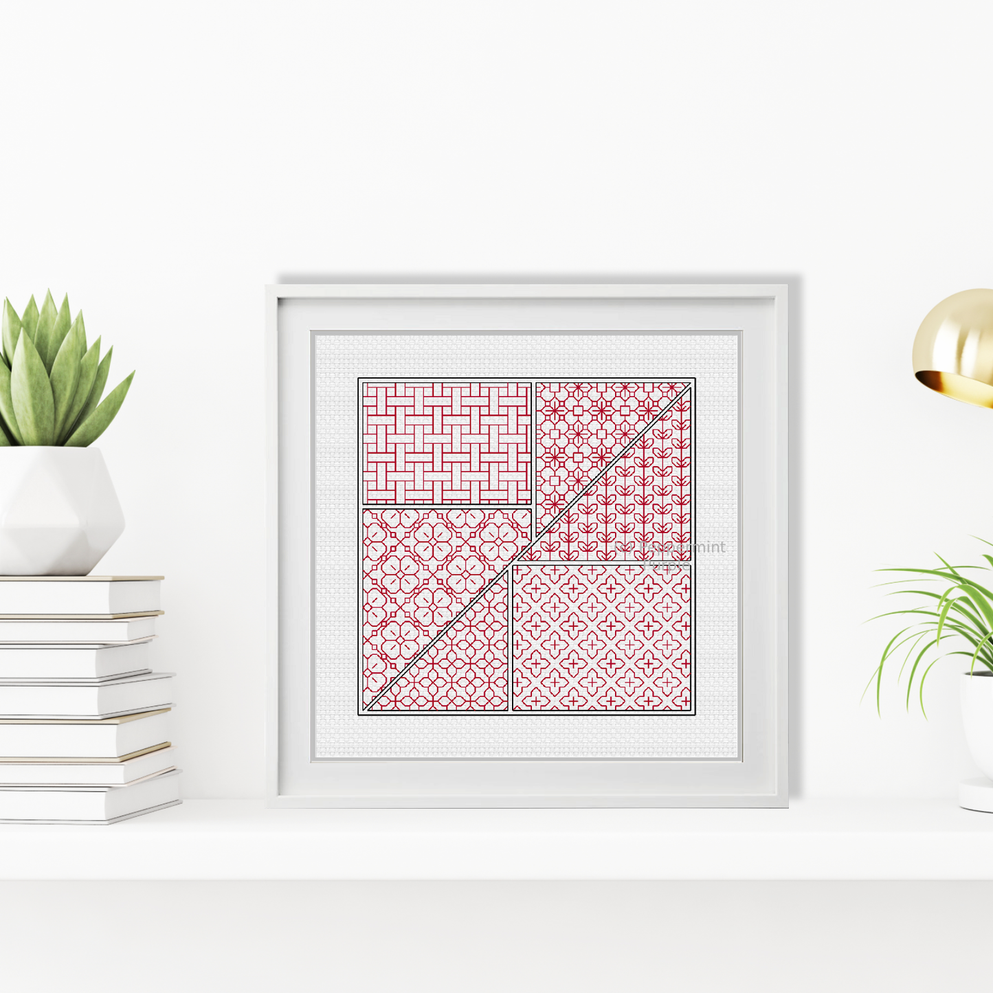 Blackwork Starter Kit - Tangram Blackwork Kit by Peppermint Purple