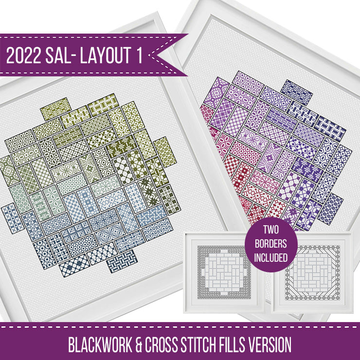 2022 Blackwork SAL - Layout 1 - Blackwork Patterns & Cross Stitch by Peppermint Purple