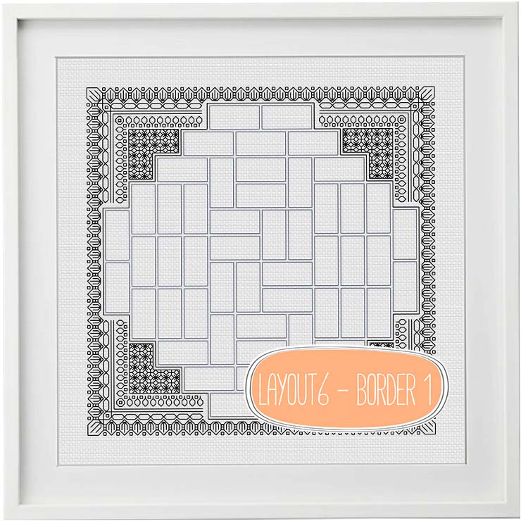 2022 Blackwork SAL - Layout 6 - Blackwork Patterns & Cross Stitch by Peppermint Purple