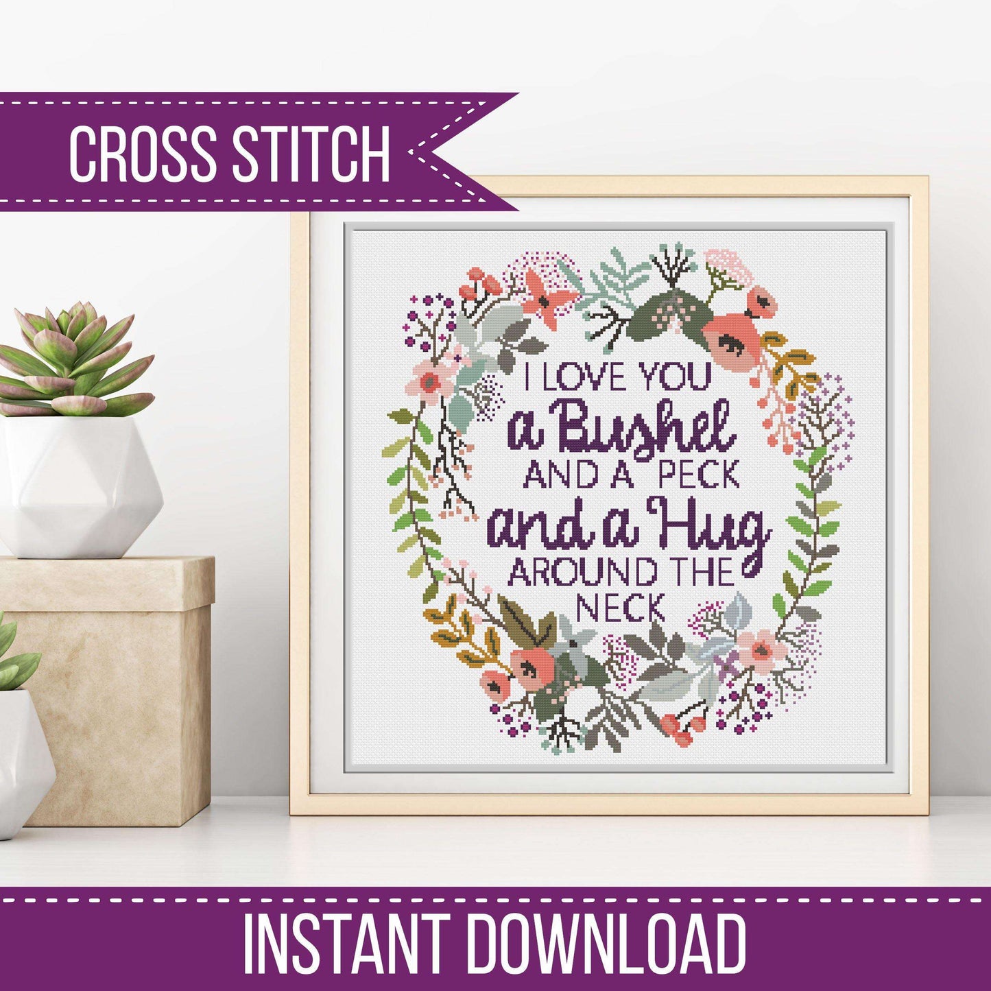 A Bushel and A Peck - Blackwork Patterns & Cross Stitch by Peppermint Purple