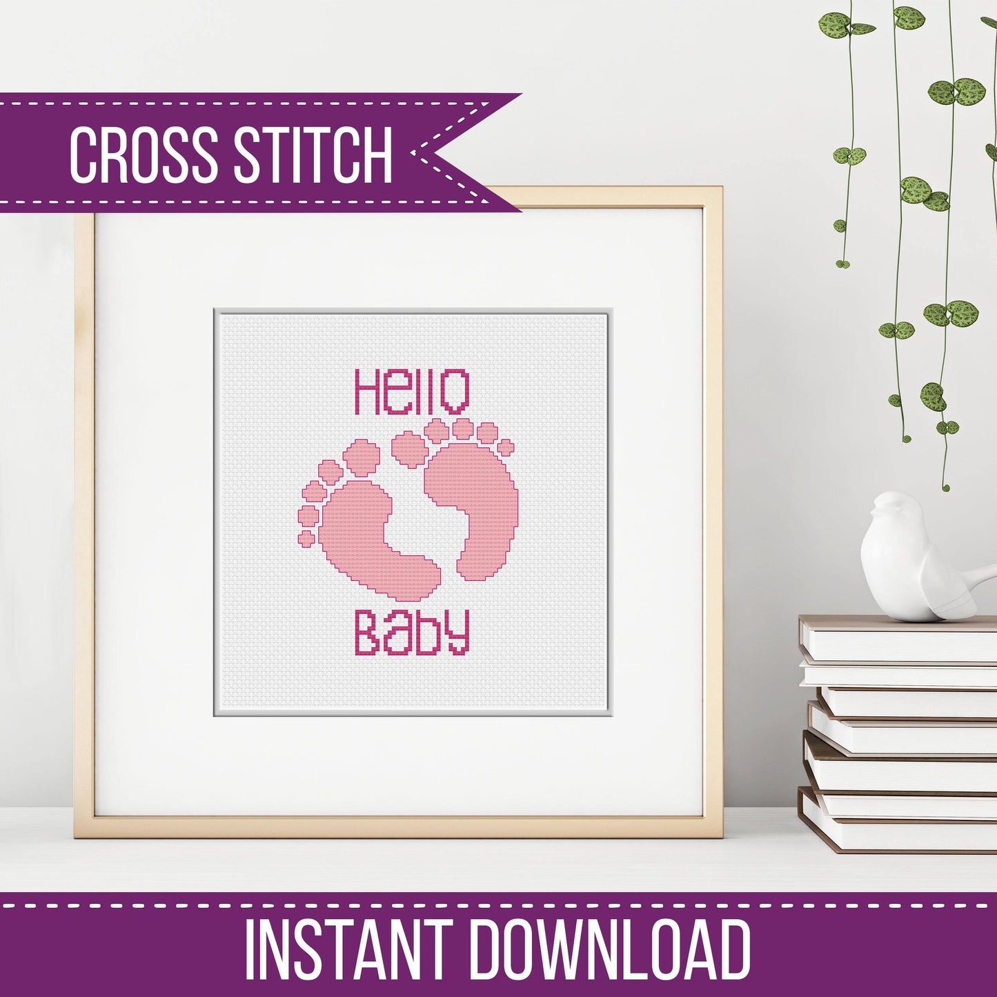 Baby Girl - Blackwork Patterns & Cross Stitch by Peppermint Purple