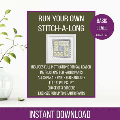 Basic Level DIY Blackwork SAL - Blackwork Patterns & Cross Stitch by Peppermint Purple