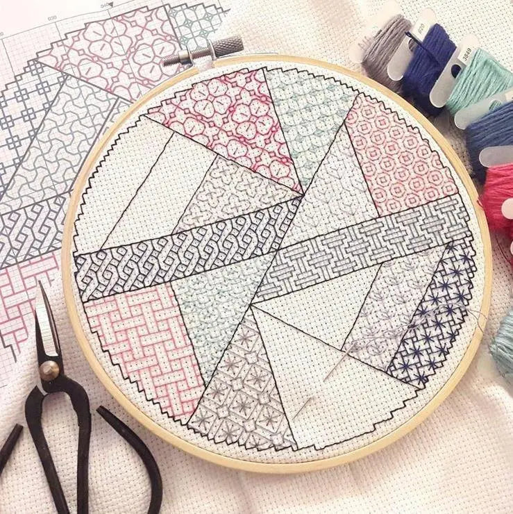 Blackwork Circular Pattern - Blackwork Patterns & Cross Stitch by Peppermint Purple