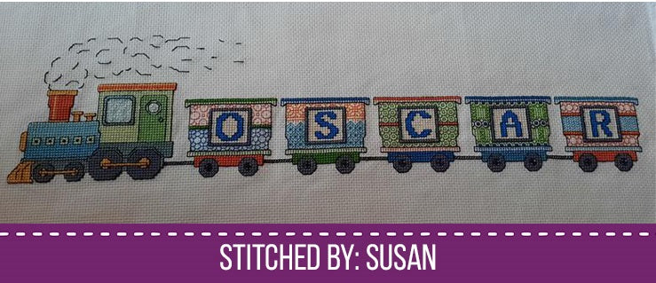 Blackwork Trains Set - Blackwork Patterns & Cross Stitch by Peppermint Purple