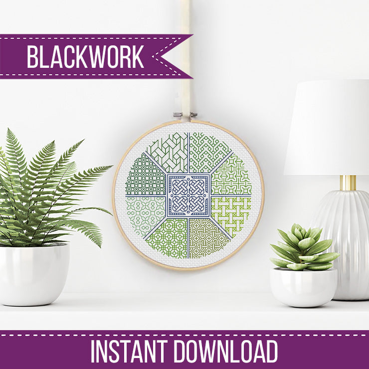 Central Point - Blackwork Patterns & Cross Stitch by Peppermint Purple