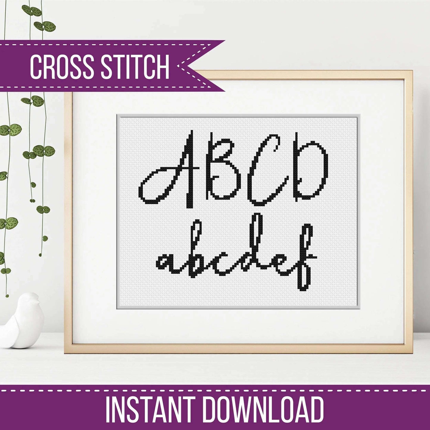 Classic Font - Blackwork Patterns & Cross Stitch by Peppermint Purple