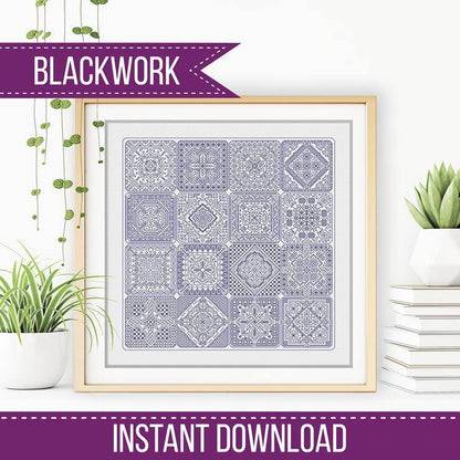 Dutch Tiles - Blackwork Patterns & Cross Stitch by Peppermint Purple