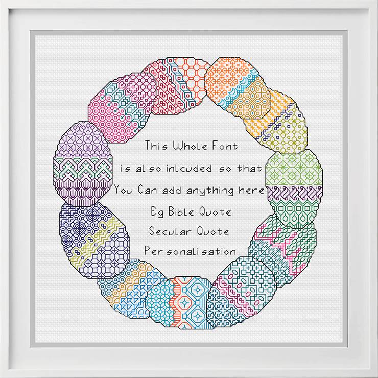 Egg Wreath - Blackwork Patterns & Cross Stitch by Peppermint Purple