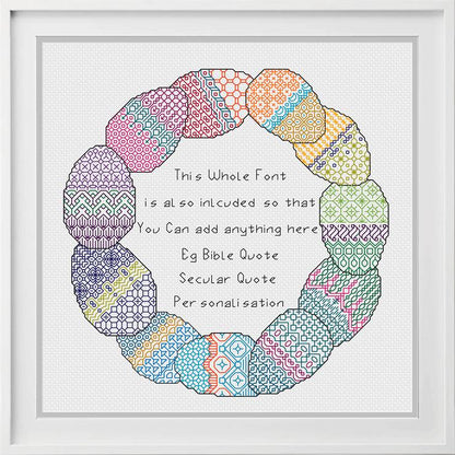 Egg Wreath Blackwork Pattern by Peppermint Purple