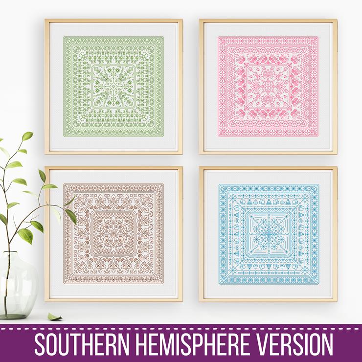 Four Seasons - Blackwork Patterns & Cross Stitch by Peppermint Purple