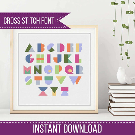 Geometric Font - Blackwork Patterns & Cross Stitch by Peppermint Purple