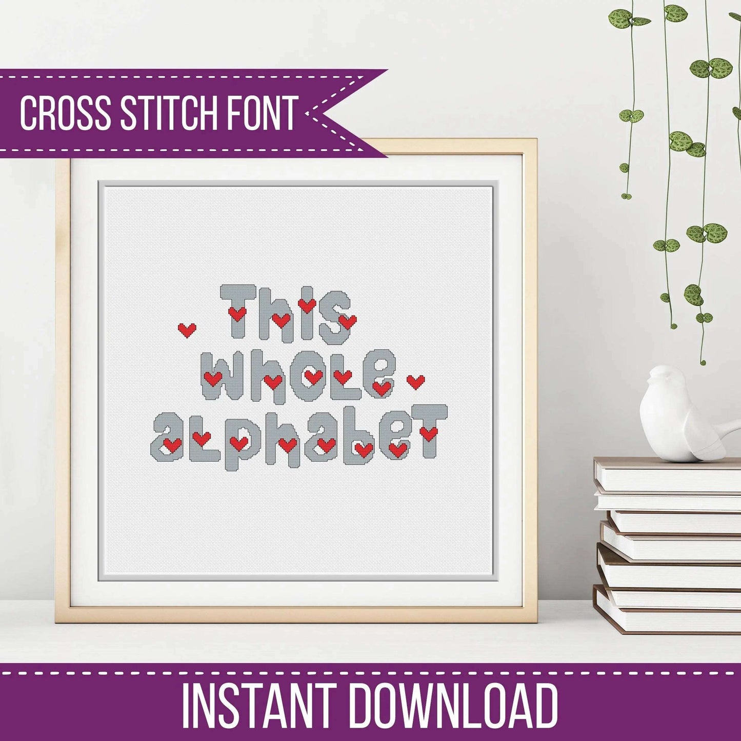 Heart Font - Cross Stitch Font by Peppermint Purple