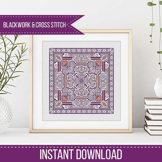 Hints of Brocade - Blackwork Patterns & Cross Stitch by Peppermint Purple