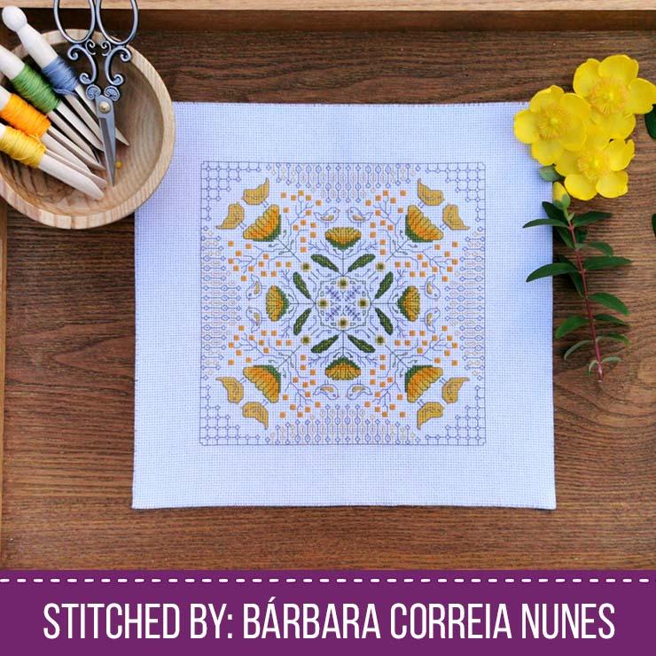 Hints of Flowers & Birds - Blackwork Patterns & Cross Stitch by Peppermint Purple