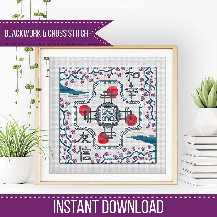 Hints of Japan - Blackwork Patterns & Cross Stitch by Peppermint Purple