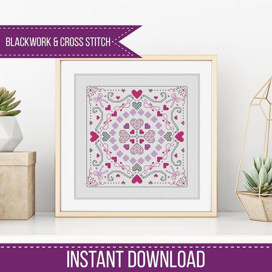 Hints of Love - Blackwork Patterns & Cross Stitch by Peppermint Purple