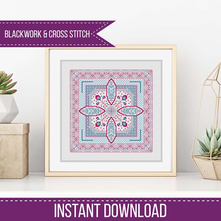 Hints of Petals - Blackwork Patterns & Cross Stitch by Peppermint Purple