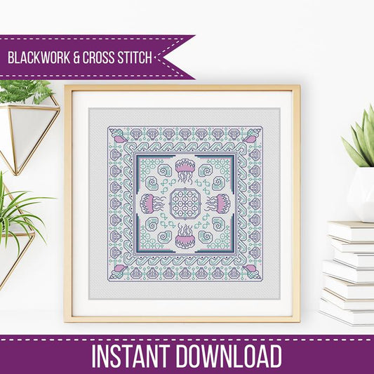 Hints of The Sea - Blackwork Patterns & Cross Stitch by Peppermint Purple