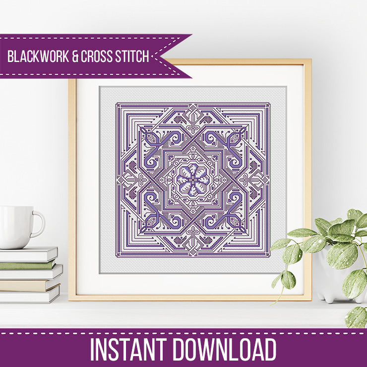 Hints of Violet - Blackwork Patterns & Cross Stitch by Peppermint Purple