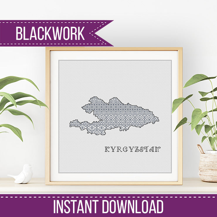 Kyrgyzstan Blackwork - Blackwork Patterns & Cross Stitch by Peppermint Purple