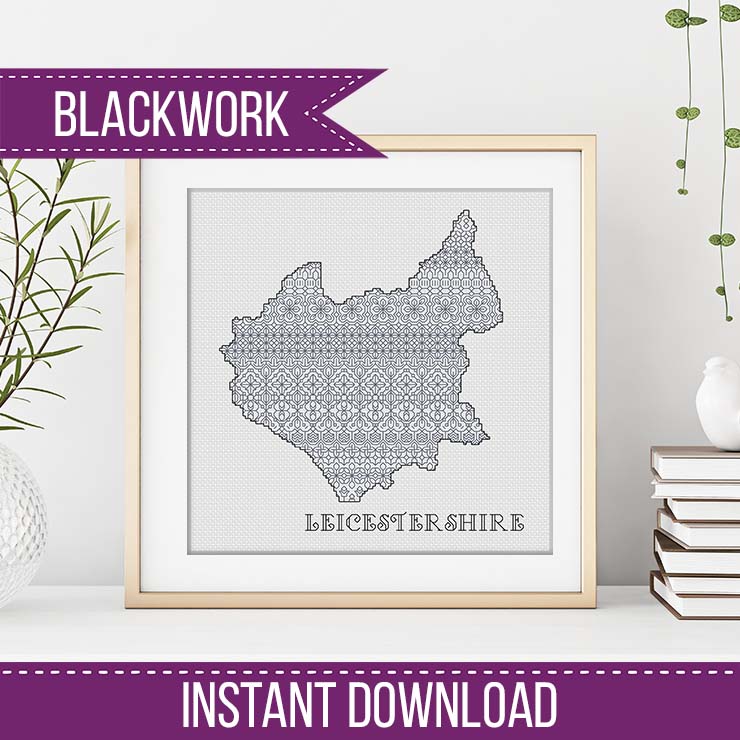 Leicestershire Blackwork Pattern - Blackwork Patterns & Cross Stitch by Peppermint Purple