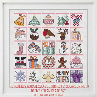 Mini Christmas Motifs - Blackwork Patterns & Cross Stitch by Peppermint Purple