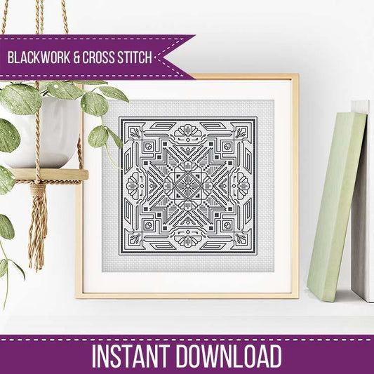 Mini Hints of Art Deco - Blackwork Patterns & Cross Stitch by Peppermint Purple